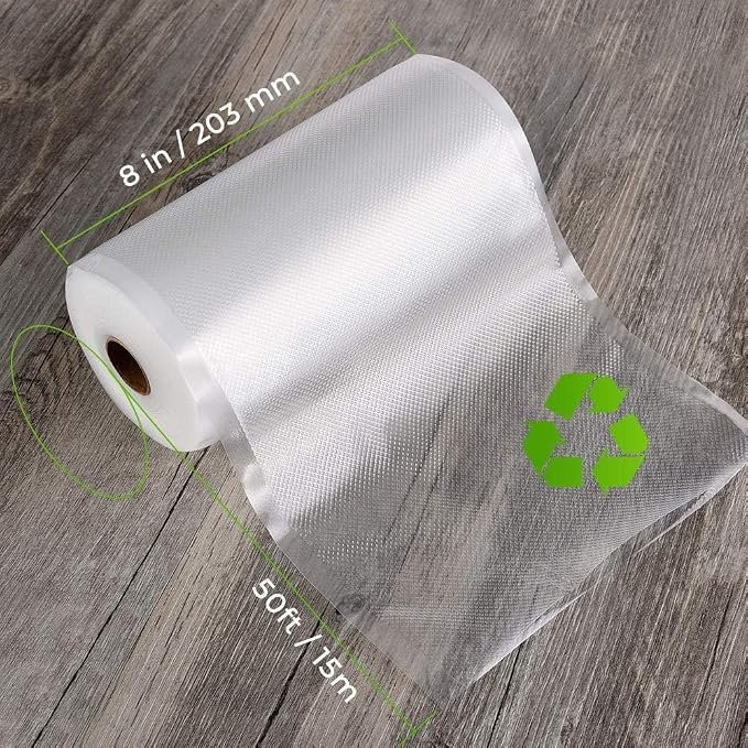 Vacuum Sealer Bags Rolls, 8in x 20ft, 2 Pack | Commercial Grade, BPA Free, Customized Size, Sous Vide Cooking, Puncture Prevention, Kitchen Essentials, Kitchen Gadgets