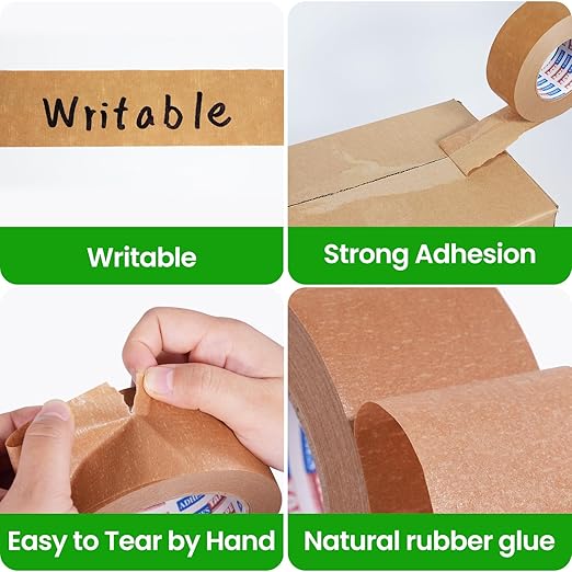 ADHES Heavy Duty Paper Packing Tape + Lint Roller for Pet Hair
