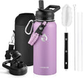 RAYMYLO Insulated Water Bottle 32 oz, Triple Wall Vacuum Stainless Steel (Cold for 24Hrs, Hot for 12Hrs), Leak Proof & Non-BPA, Modern Water Flask Jug with Paracord Handle & Straw Spout Lids