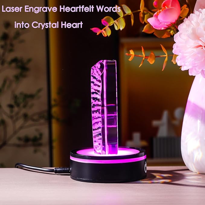 YWHL Difference Maker Plaque Gift with Colorful LED Base Thank You Appreciation Gifts for Coworker Boss Teachers Employee Mentor Leader Crystal Motivational Difference Maker Plaque Gifts for Women Men
