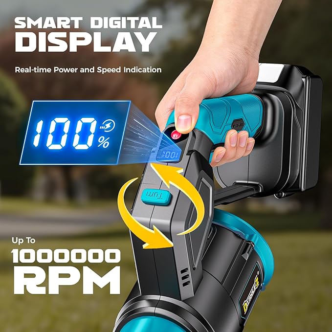 DIYtoolifz Cordless Leaf Blower Compatible with Makita 18V, 180° Rotated, 600 CFM Handheld Leaf Blowers, 3-Speed Brushless Motor, Lightweight Blower for Yard, Garden, Patio, NO Battery (Tool ONLY)