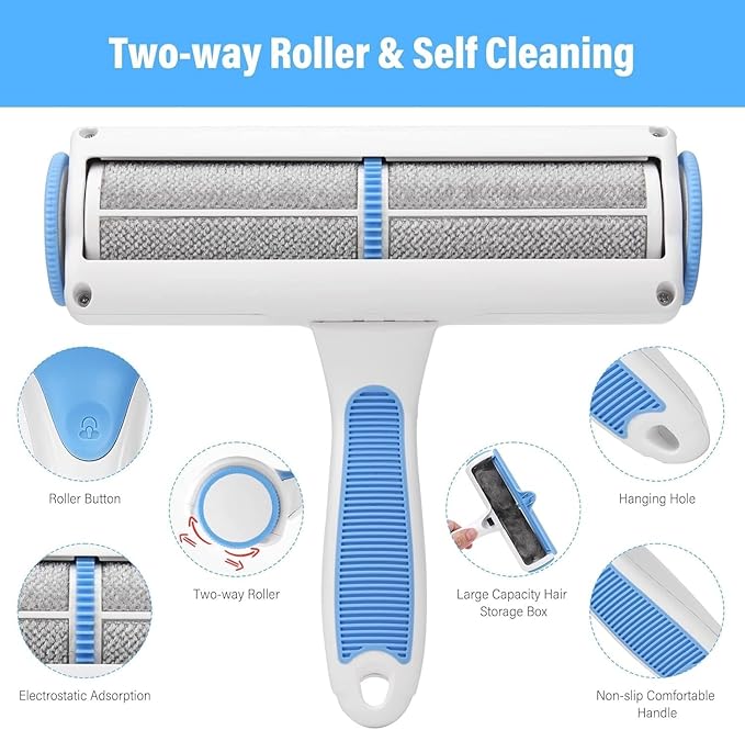 Reusable Lint Roller Effortless Pet Hair Remover for Furniture and Clothes