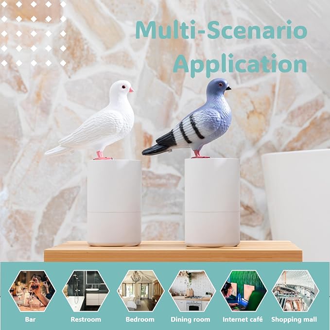 Pigeon Pooping Pigeon Soap Dispenser - Funny Bird Foaming Soap Dispenser (Blue)