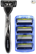 ShaveMOB 6-Blade Men's Razor Kit (Flex Head Handle with 4 Refills) (No Trimmer) - The Caveman Shaving Kit