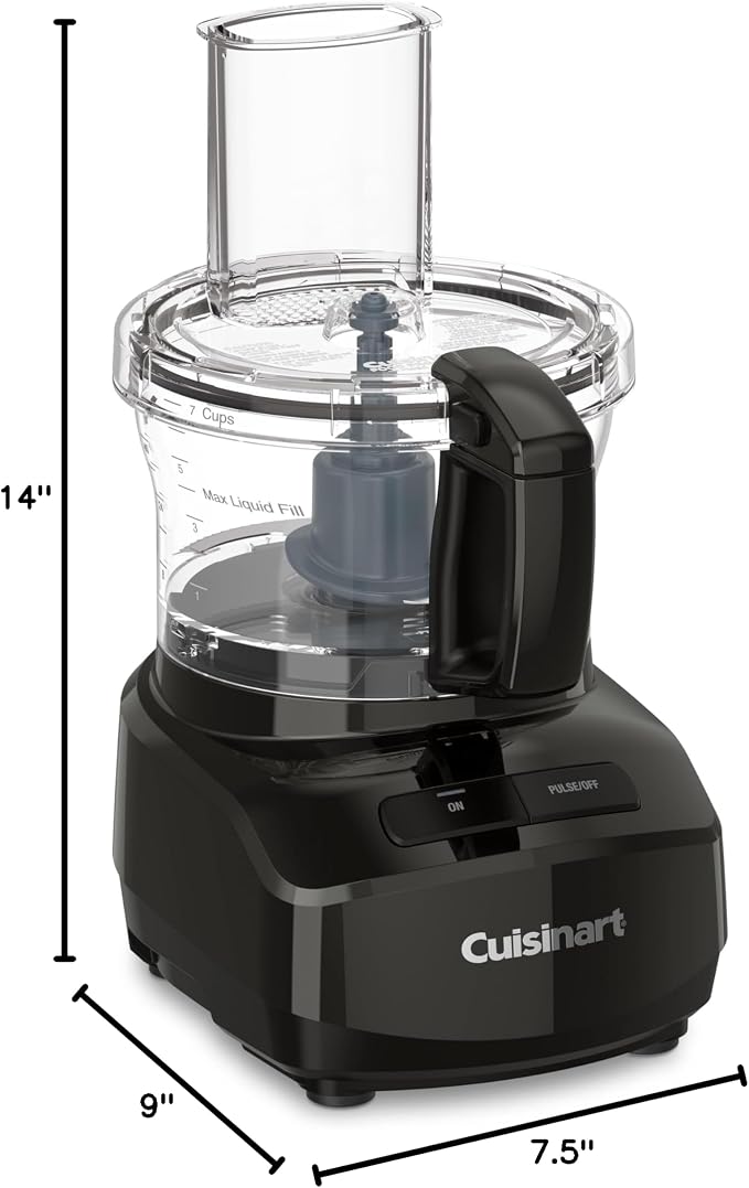 Cuisinart 7-Cup Sleek and Modern Design Food Processor with Two Easy Controls and Universal Blade for Chopping, Mixing, and Dough (Black)