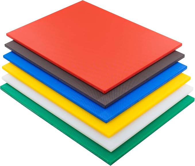 Generic CMI Commercial Grade Cutting Board for Kitchens ,Cutting Board Set,Plastic Chopping Board ,20 x 15 x 1/2 Inch, Multi-Color 6 of Pack Set,NSF Certified,for Vegetable Meat or Cheese, 20X15X0.5