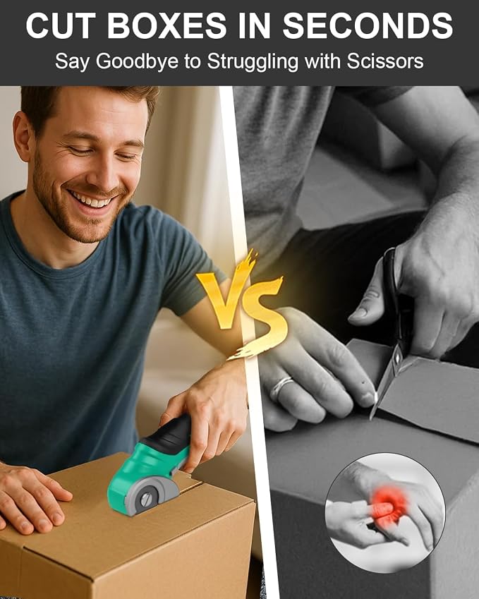 Christmas Stocking Stuffers for Men Adults Gifts Cordless Electric Scissors | Cardboard Cutter Electric Box Cutter,Rechargeable Carpet Cutter Tool with Rotary Blade, Birthday White Elephant Gifts for Him