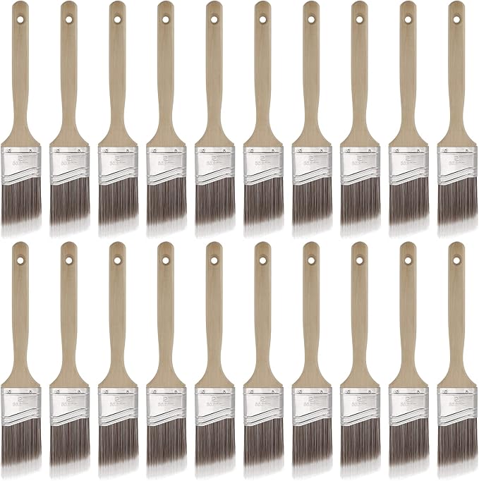 20 PCS 2 Inch Angle Paint Brushes for Acrylics, Stains, Interior & Exterior Use