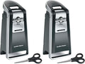 Hamilton Beach Smooth Edge Electric Automatic Can Opener for Kitchen with Easy Push Down Lever,Extra Tall,Includes Stainless Steel Scissors,Black and Chrome (76607),(Pack of 2)