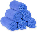 JML Microfiber Bath Towels Set with Hanging Loop, Blue, 27" x 55", 6 Pack | Large, Absorbent, Soft, Fast Drying, Lint free, Fade Resistant, Multipurpose for Adult, Beach, Pool, Sport, Yoga