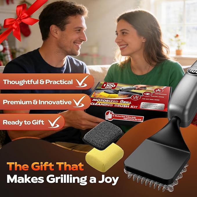 Bristle-Free Electric Grill Brush, Fire-Resistant BBQ Grill Brush, Reciprocating Grill Brush for Outdoor Grill, Grill Cleaner with 3 Heads, Cordless Grill Cleaning Brush with 3600 mAn, Silver
