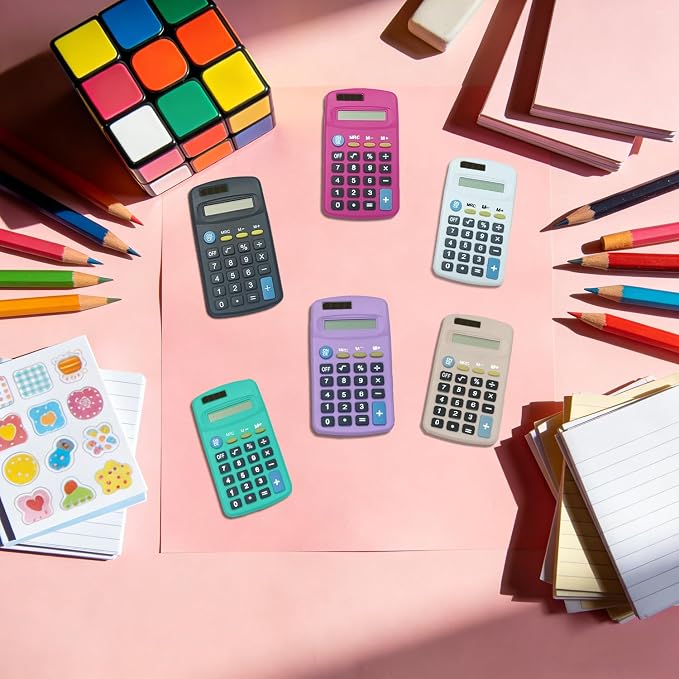 Mini Calculator, Small Calculator (B, Set of 30) | 8 Digit Dual Power Portable Pocket Size Desktop Handheld for Classroom Desktop Home