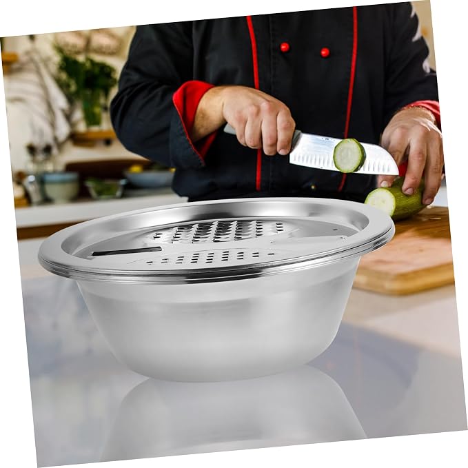 3pcs Stainless Steel Grater Basin Slicer Colander Cutter Dicer Cheese Slicer Vegetable Peeler Fruit Kitchen Tools