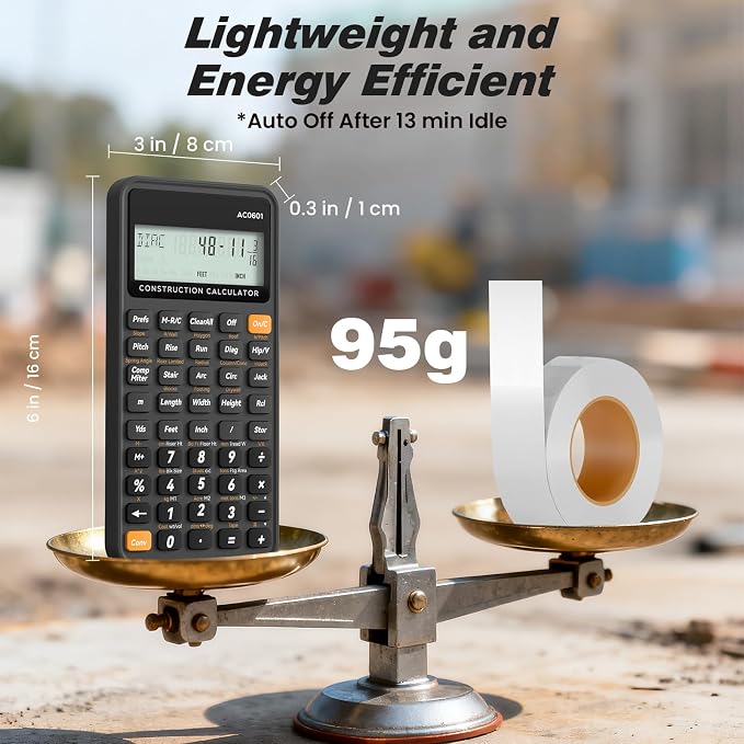 ROATEE Construction Calculator with Case for Carpenter, Framer, Remodeler | With Case, For Carpenter, For Framer, For Remodeler