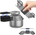 Magnetic Measuring Cups and Spoons Set – 304 Stainless Steel | Dual-sided Design | 15-Piece with Leveler | N52 Space-Saving Magnetic Nesting | Baking & Meal Prep | Kitchen Gift (Black)