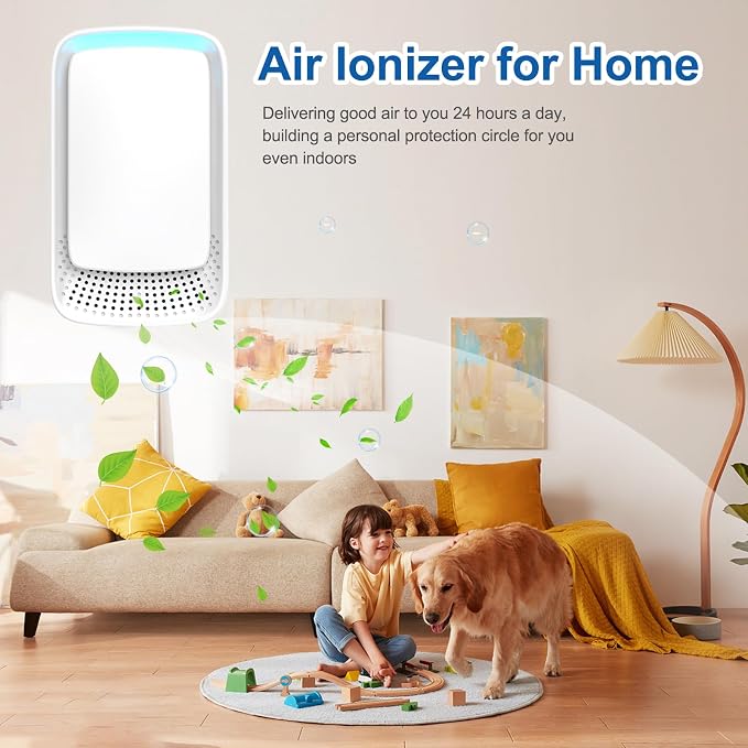 4Pack Plug In Air Ionizer for Home, Quiet Negative Ion Air Purifier with Compact Portable Design, Air Freshener for Bedroom, Bathroom, Kitchen, Office & Living Room (4)