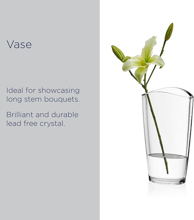 Mikasa Alister Crystal Flower Vase, 11.75 inch