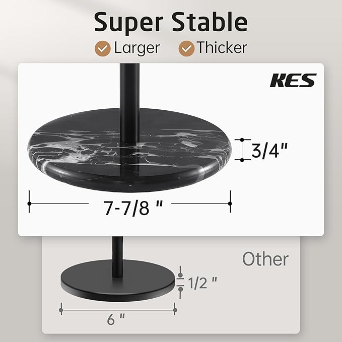 KES Natural Marble Toilet Paper Holder Stand Bathroom Free Standing Toilet Paper Holder 18/8 Stainless Steel, Matte Black, BPH284S1-BBK