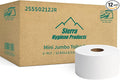 Sierra Hygiene Mini Jumbo (Small Core) 3.9" x 550’ 2-Ply Toilet Paper Roll with 7” Diameter – 12/Case - Compatible ONLY with Sierra Hygiene Dispensers
