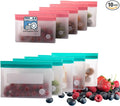 Reusable Food Storage Bags – 10-Pack Stand-Up, BPA-Free, Freezer, Dishwasher Safe, & Eco-Friendly– 5 L, 5 M Bags – Airtight Leakproof Sandwich, Snack, Travel & Make-Up baggies (Multicolor)