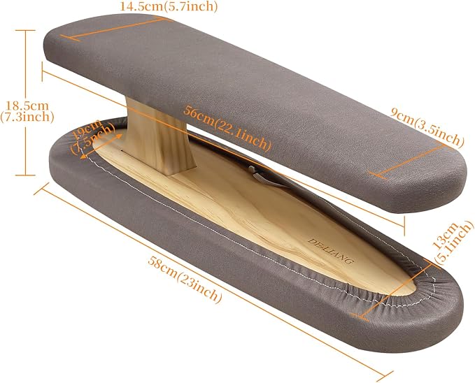 Tailor Sleeve Ironing Board, Two-Sided Sleeve Pressing Board with Removable Cover & Cotton Padded, Home Use, Tailor Workshops, Sewing Enthusiasts, Gray