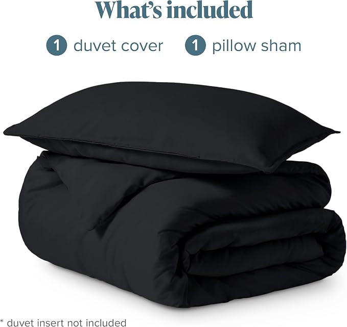 Bare Home Bedding Duvet Cover Extra Long Size - Premium 1800 Super Soft Collection - Lightweight, Cooling Duvet Cover - Soft Breathable Bedding (Twin/Twin XL, Black)