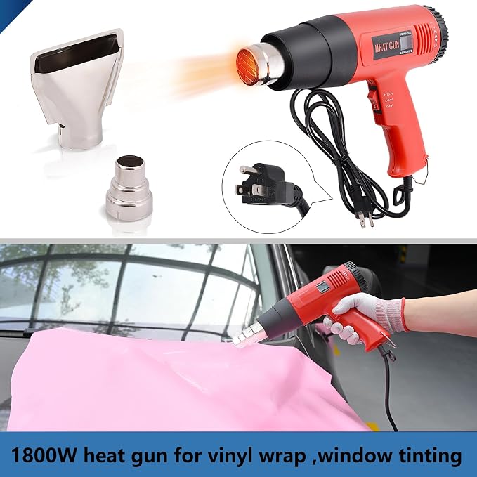 EHDIS Professional Vinyl Wrap Tool Kit with Heat Gun – Complete Car Wrapping Tools for PPF, Tint & Decals | Includes Squeegees, Knives, Gloves & Knife Less Finish Line