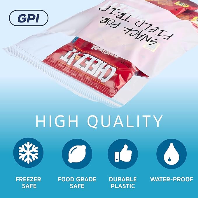 GPI - 6" x 9" - Bulk Pack of 500, 4 Mil Thick, Heavy Duty, Clear Plastic Reclosable Zip Bags, With Write-on White Block for Labeling, Strong & Durable Poly Baggies With Resealable Zipper Top Lock.