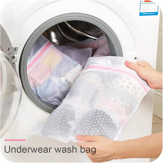 Zipped Laundry Bags Reusable Washing Machine Clothing Care Washing Mesh Net(1pcs b)
