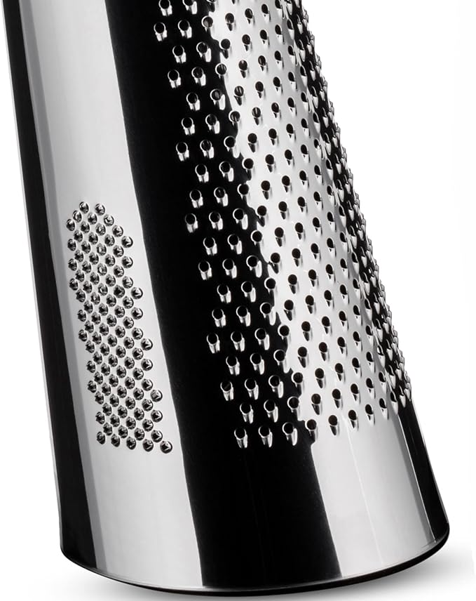 Alessi "Todo" Giant Cheese And Nutmeg Grater in Steel And Wood, Silver