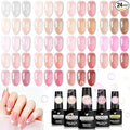 VANREESA 24Pcs Jelly Gel Nail Polish Set -Soft Milky White Nude Pink Red Brown Jelly Translucent Gel Polish Colors with Base Coat 4 Top Coats Neutral Colors All Seasons Nail Polish Set Gifts for Women