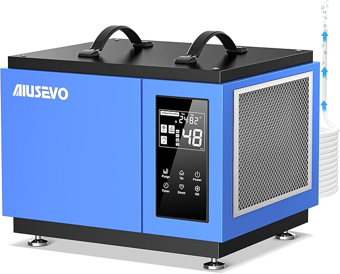 75 Pints Crawl Space Dehumidifier with Pump and Drain Hose, Commercial Dehumidifier for Basement up to 5,200 Sq. Ft for Water Damage, Attic, Garage, Industrial, Auto Defrost, Humidity Control