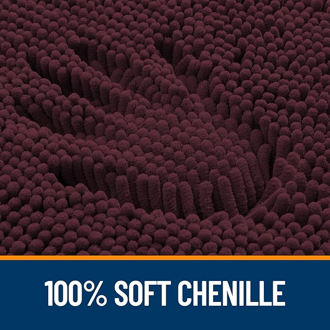 OLANLY Large Bathroom Rugs 47x32, Extra Soft Absorbent Chenille Bath Rugs, Rubber Backing Quick Dry, Machine Washable Bath Mats for Bathroom Floor, Tub and Shower, Home Decor Accessories, Black Cherry