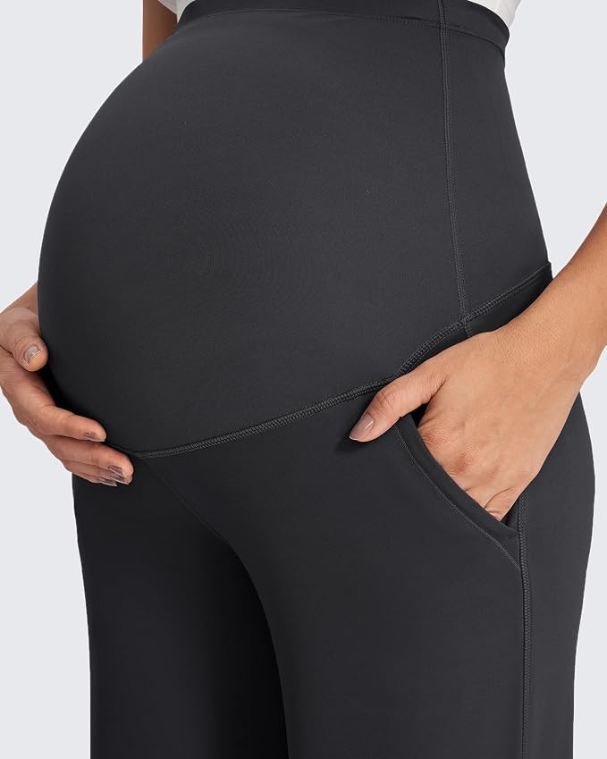 G4Free Fleece Lined Maternity Yoga Pants Winter Pregnancy Work Trousers