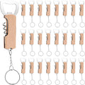 Ziliny 24 Pcs Bottle Opener Keychain Bulk Wine Bottle Beer Opener Keychain 3.27" Stainless Steel Corkscrew Waiter Corkscrew Wine Keyring Gifts for Christmas Bar Party Wedding Home (Brown)