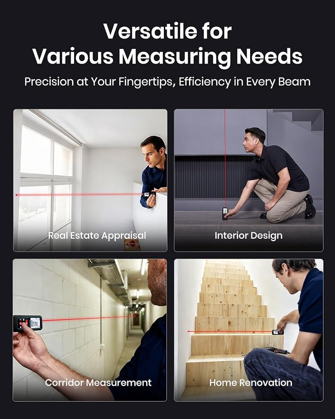 MILESEEY Laser Measurement Tool, 229Ft Laser Measure with Digital Angle Level, Laser Tape Measure with Phone App, Record Data and Make Your own Sketch Support Hand-Drawn Plan/Draw on Picture
