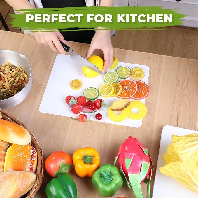 Hushee 120 Count Disposable Cutting Board Sheets 10 x 13 Inch Flexible Plastic Disposable Sheets Cutting Mat Large Chopping Boards for Kitchen Cooking Traveling Camping Tailgating BBQ