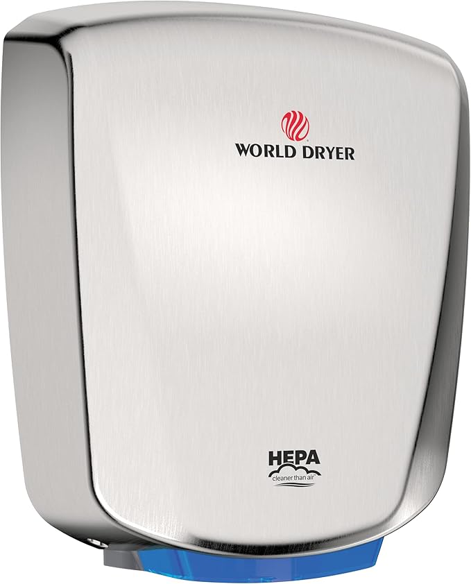 HEPA-Filtered VERDEdri, Brushed S/S, Surface-Mounted ADA Compliant, Energy-Efficient High-Speed Dryer, Universal Volt