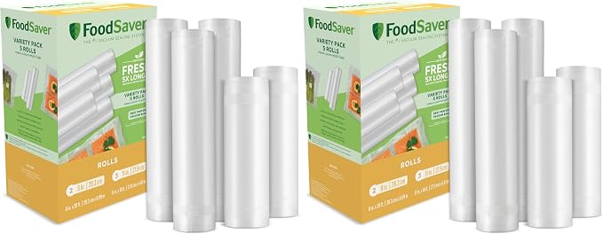 FoodSaver Custom Length Vacuum Sealer Bags Multipack,Rolls for Airtight Food Storage and Sous Vide - Compatible with FoodSaver,8 and 11 (3 Count),2 Count (Pack of 10)