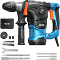 Seesii Heavy Duty Rotary Hammer: 13 Amp 1-1/4" SDS-Plus Demolition Hammer Drill for Concrete, Brick & Stone, 6J Power with 4 Functions, Safety Clutch & Reduced Vibration, with Drill Bits and Chisels