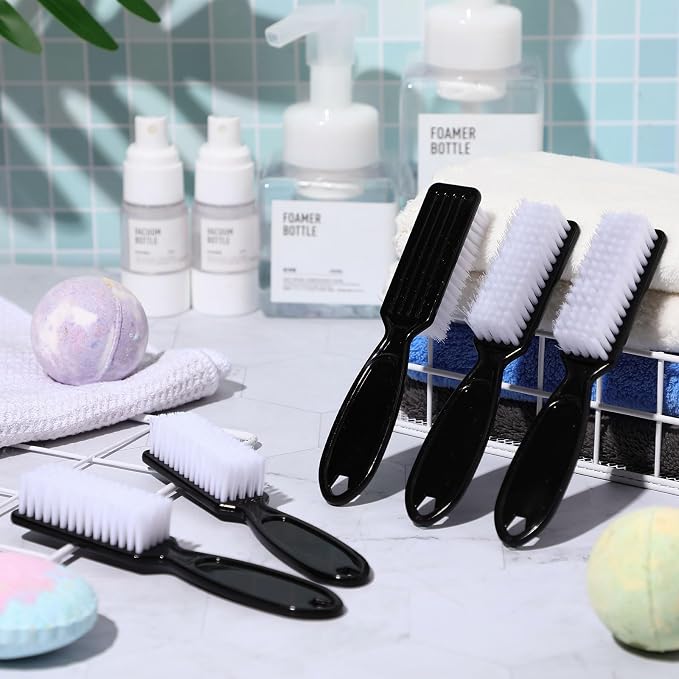 Patelai 200 Pcs Handle Grip Nail Brush Bulk Fingernail Brushes Pedicure Brush for Feet, Toes and Cleaning Fingernail(Black)