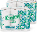 Amazon Brand - Presto! Ultra-Strong Premium Paper Towels, 158 Sheet Huge Roll - Flex-a-Size, 12 Rolls (2 Packs of 6), Equivalent to 38 Regular Rolls, White
