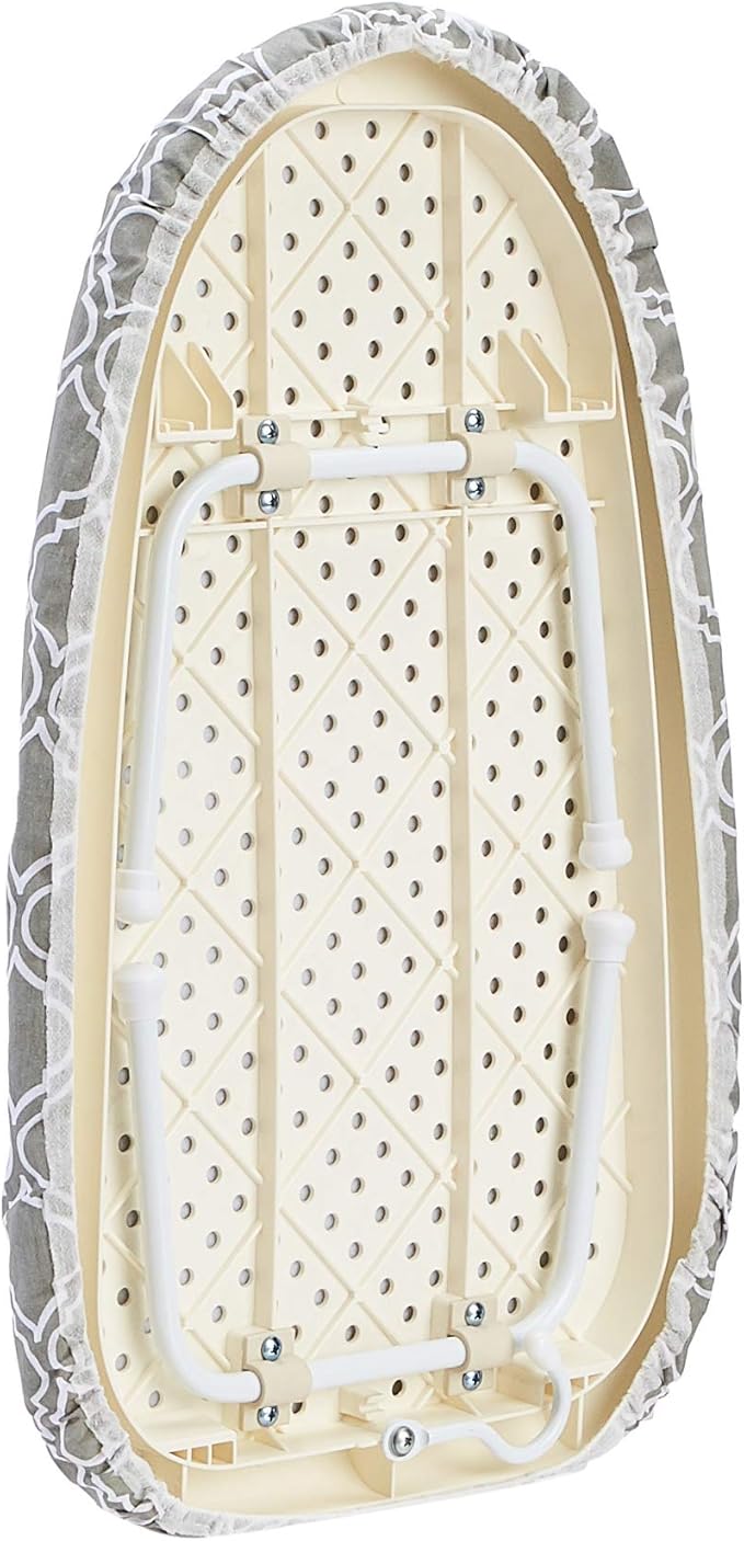 Amazon Basics Foldable Compact Tabletop Ironing Board with Folding Legs, Heat Resistant Portable, Lightweight, Non-Slip, Easy Storage, Trellis Removable Cover, 23.6"L x 7.1"W x 14.3"H, Chevron