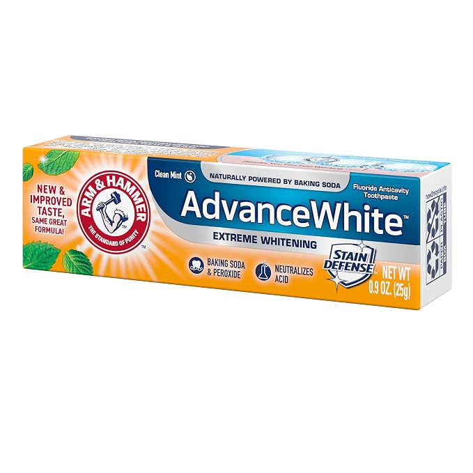 Arm & Hammer Advance White Extreme Whitening Toothpaste, 0.9 oz. (Packaging May Vary) (Pack of 3)