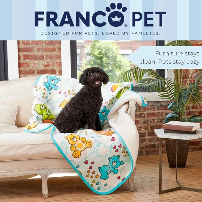 Care Bears Waterproof Dog Bed Cover, Large 40x50 Pet Blanket for Furniture Bed Couch Sofa, (Officially Licensed) by Franco