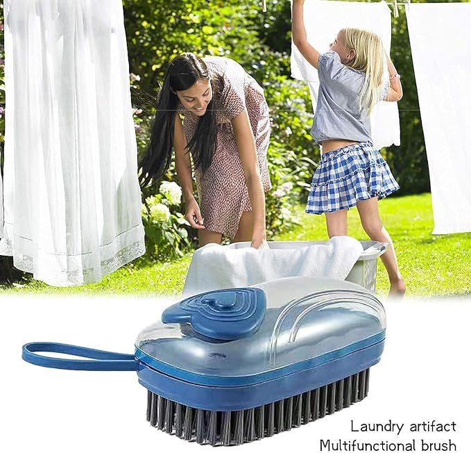 GION 3 in 1 Laundry Cleaning Brush Automatic Liquid Adding Pot Scrub Cleaner Shoes Tiles Cleaning Brush Kitchen Dishwashing Brush (1Pcs)
