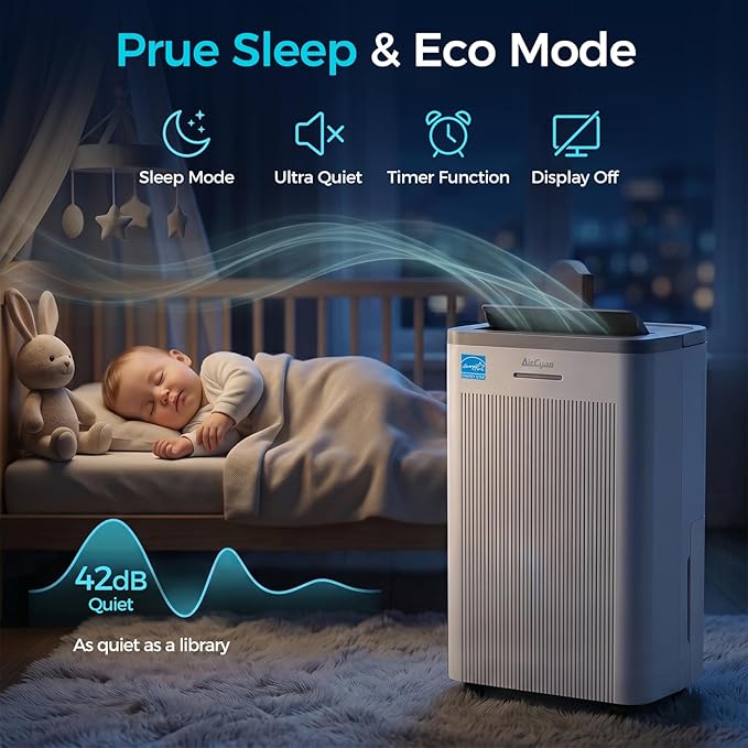 4500 Sq.Ft Most Efficient Energy Star 2025 Dehumidifier for Basement, Max 65 Pint Smart Dehumidifier with WiFi Intelligent Humidity Control,Air Purifier HEPA Filter for Home,Garage,RV