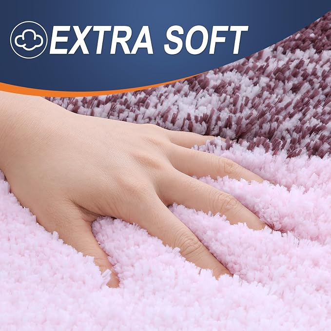 OLANLY Small Bathroom Rugs Mat 24x16, Extra Soft Absorbent Microfiber Bath Rugs, Rubber Backing, Quick Dry, Machine Washable Bath Mats for Bathroom Floor, Tub and Shower, Home Decor Accessories, Mauve