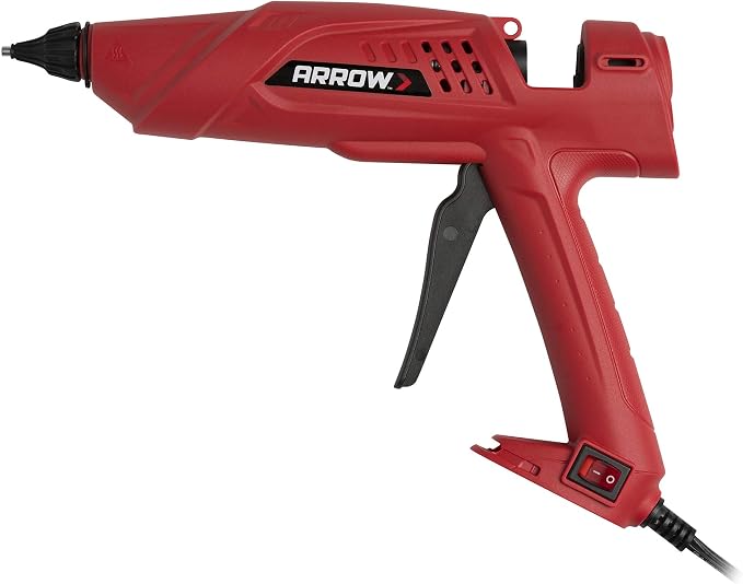 Arrow Fastener 300-Watt Heavy Duty Professional Electric Hot Melt Glue Gun for Crafts, Construction, and Wood, Clear | For Crafts, Construction & Wood, Removable Base Stand, Comfortable Grip, Insulated Safety Nozzle, Adjustable Flow Control