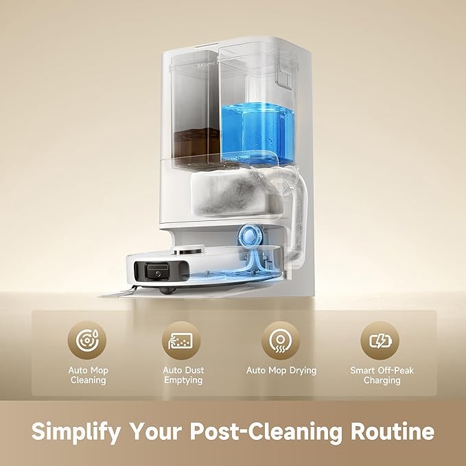 DREAME D30 Ultra CE Robot Vacuum and Mop with Auto Dust Emptying, 25,000Pa Suction, 0.41in Mop Lifting, Multifunctional Base Station, Mop Self-Washing, Smart Obstacle Avoidance, White